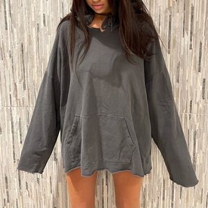 oversized distressed hoodie